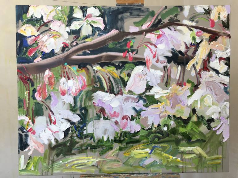 Original Impressionism Floral Painting by Ole Karako