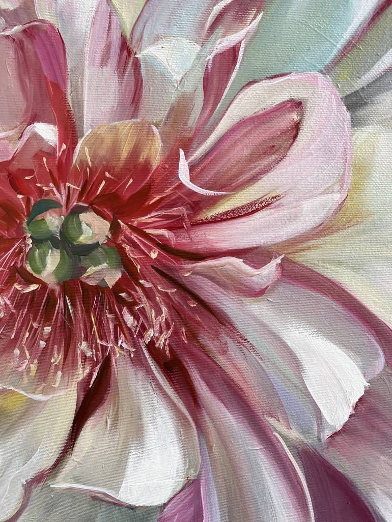 Original Photorealism Floral Painting by Natalia Yangalycheva