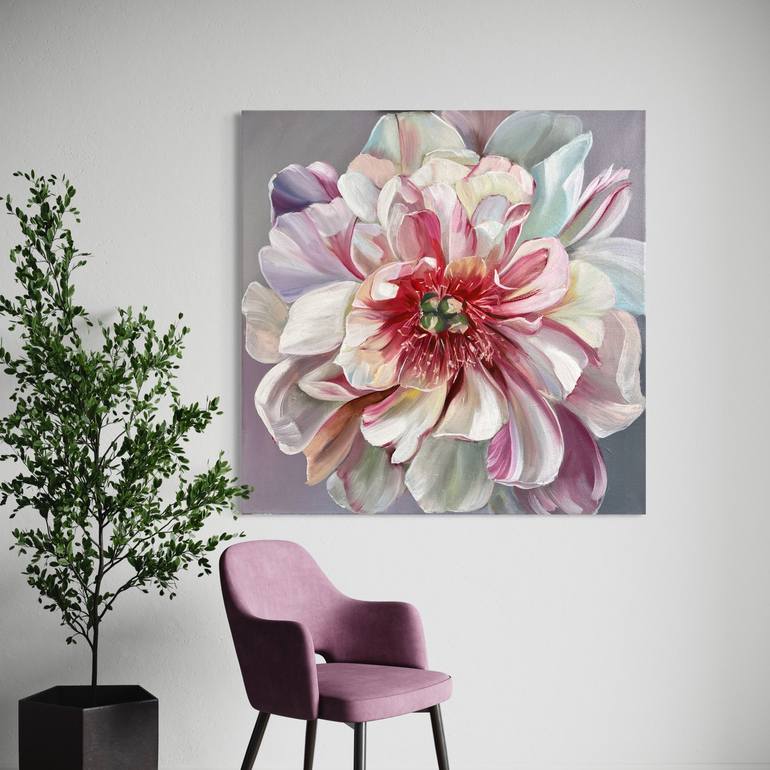 Original Photorealism Floral Painting by Natalia Yangalycheva