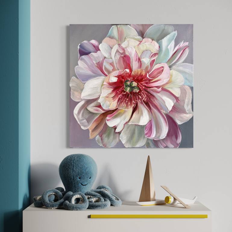 Original Photorealism Floral Painting by Natalia Yangalycheva