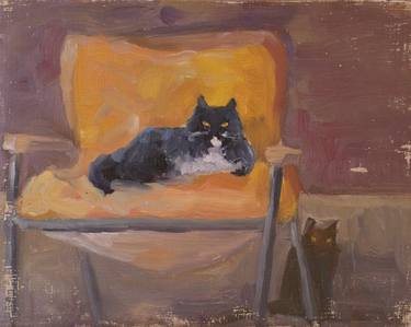 Original Fine Art Cats Paintings by Rosanna Mecklenburg