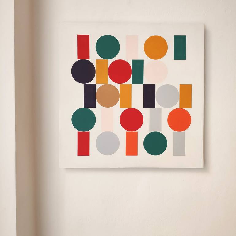 Original Abstract Geometric Painting by Ellen Ross