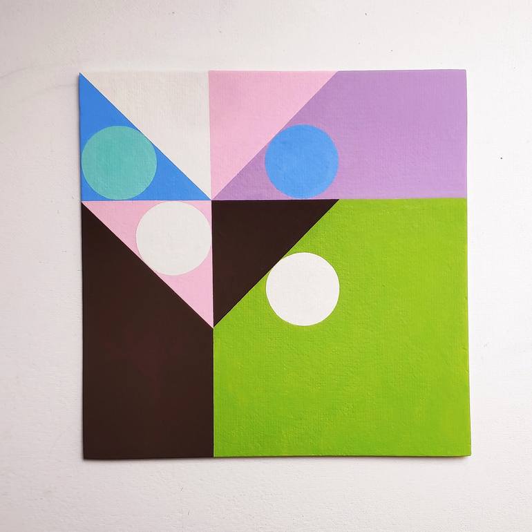 Original Abstract Geometric Painting by Ellen Ross