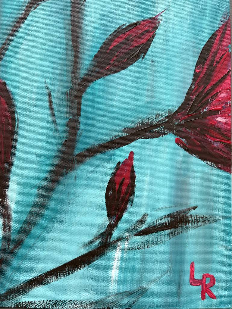 Original Floral Painting by Luca Rossi
