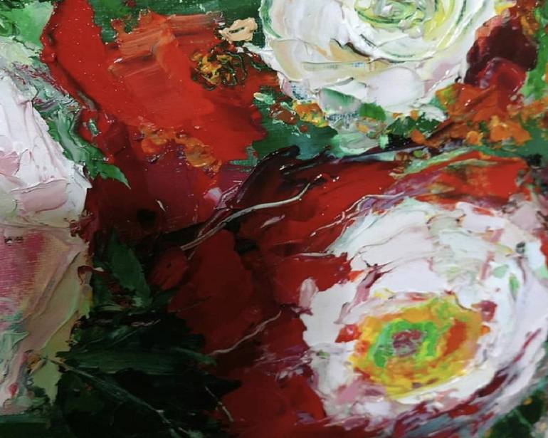 Original Abstract Floral Painting by Olga Ezhikova