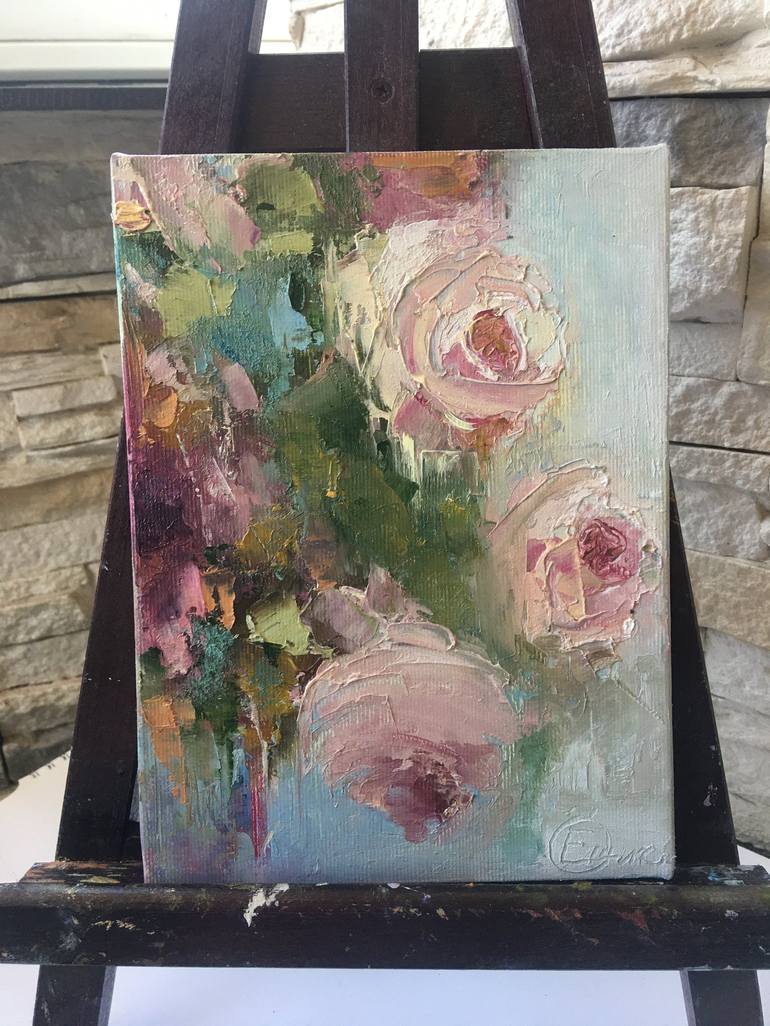 Original Abstract Floral Painting by Olga Ezhikova