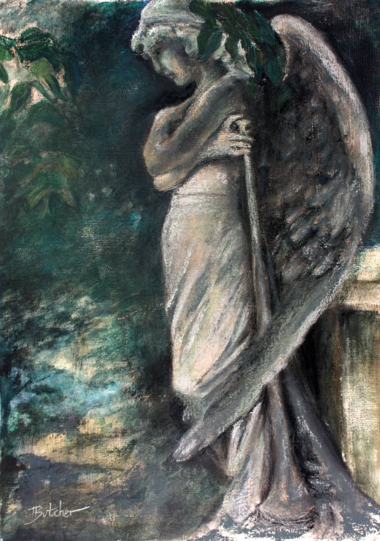 Angel Guardian West Norwood cemetery Painting by Irene Butcher