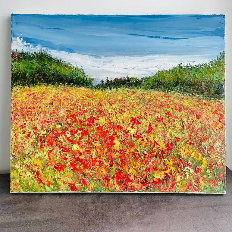 Original Expressionism Landscape Painting by Alena Semianiuk