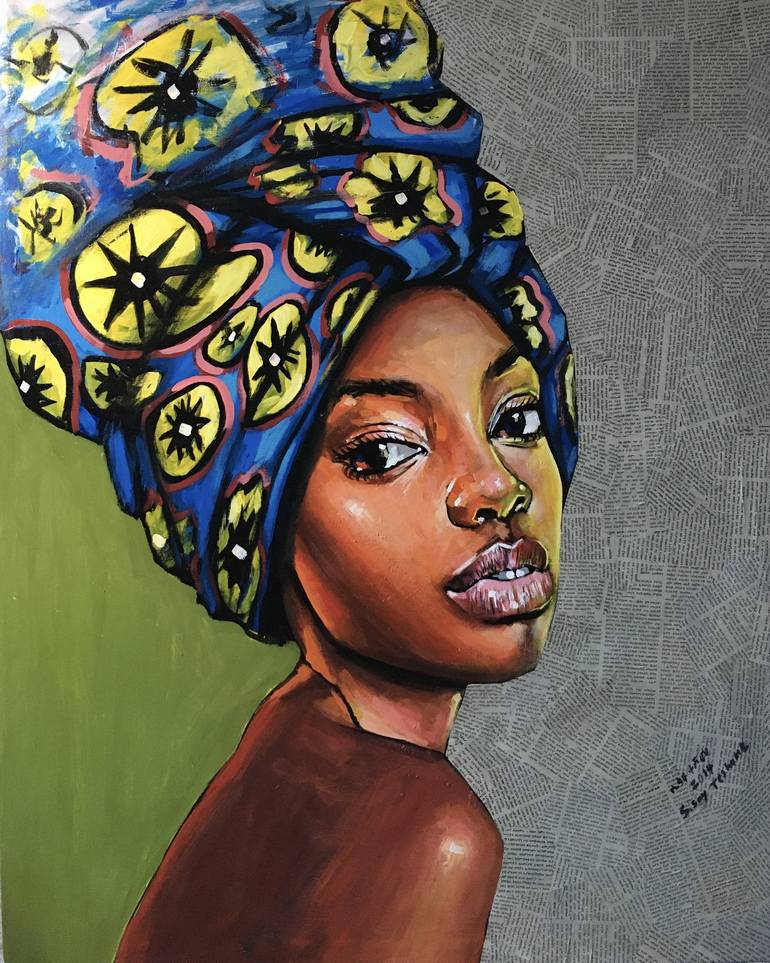 African beauty Painting by Sisay Teshome | Saatchi Art