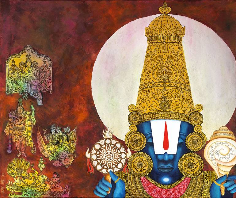 Tirupati Balaji Painting by Rishma Lath | Saatchi Art