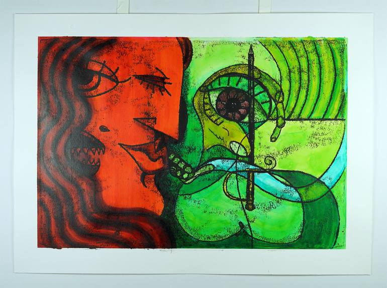 Original Abstract Expressionism Women Painting by James Moore