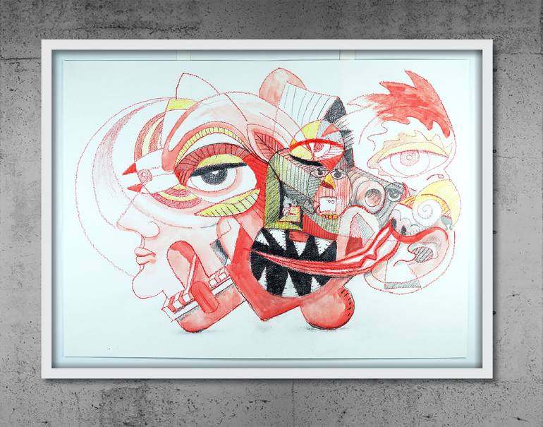 Original Abstract Expressionism Pop Culture/Celebrity Drawing by James Moore