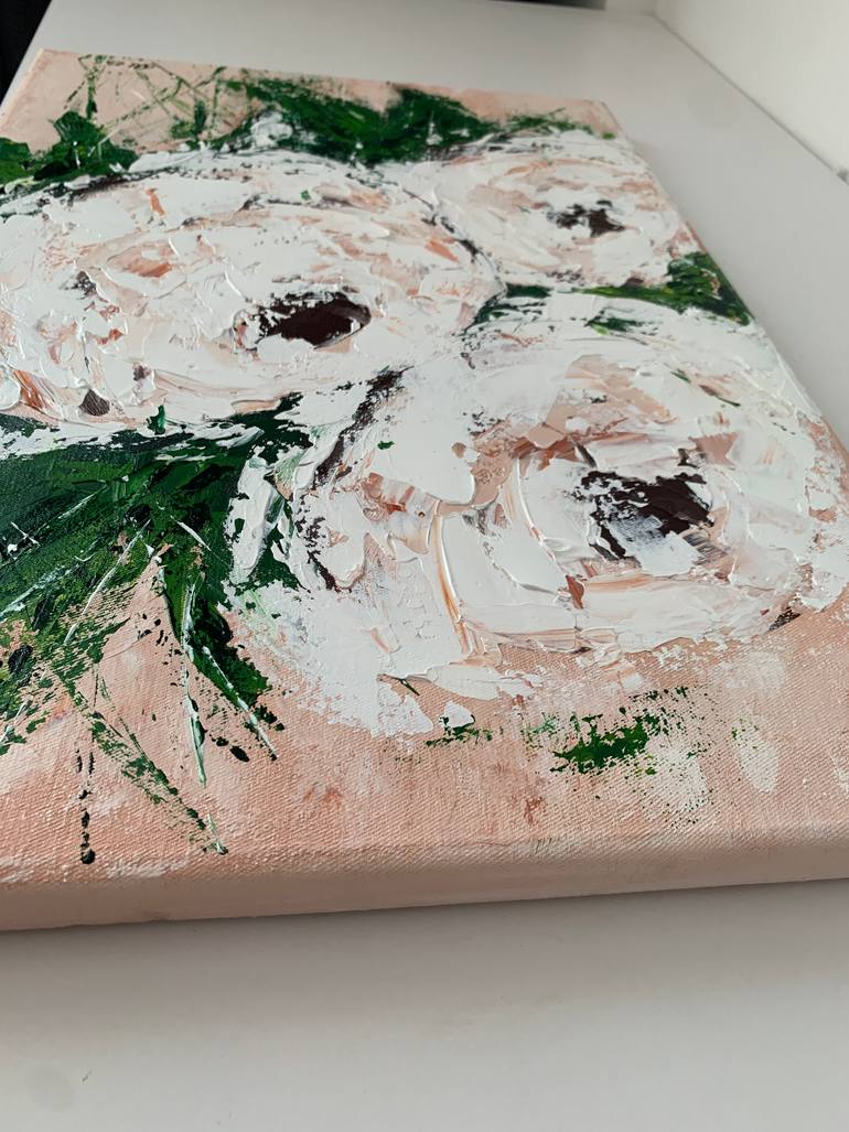Original Abstract Floral Painting by Tatiana Malinovscaia