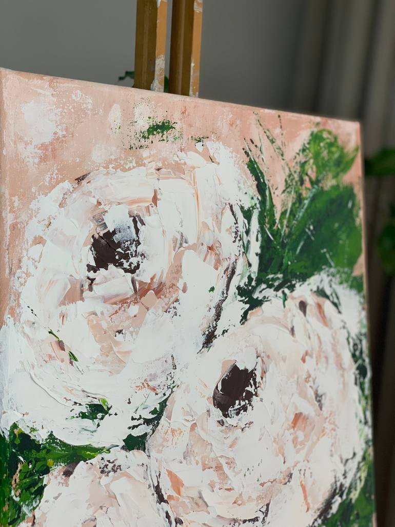 Original Abstract Floral Painting by Tatiana Malinovscaia
