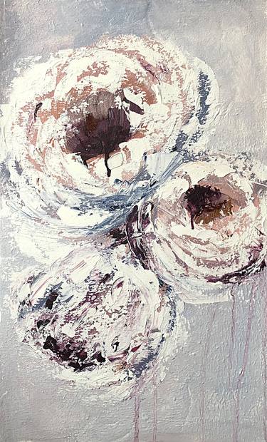 White Lavender Gentle abstract Peonies thumb