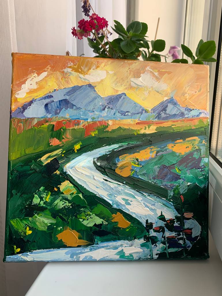 Original Impressionism Landscape Painting by Tatiana Malinovscaia
