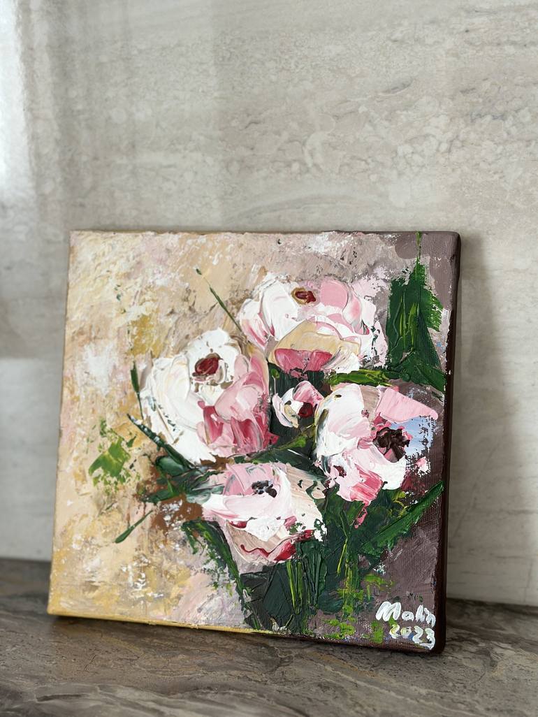 Original Abstract Floral Painting by Tatiana Malinovscaia