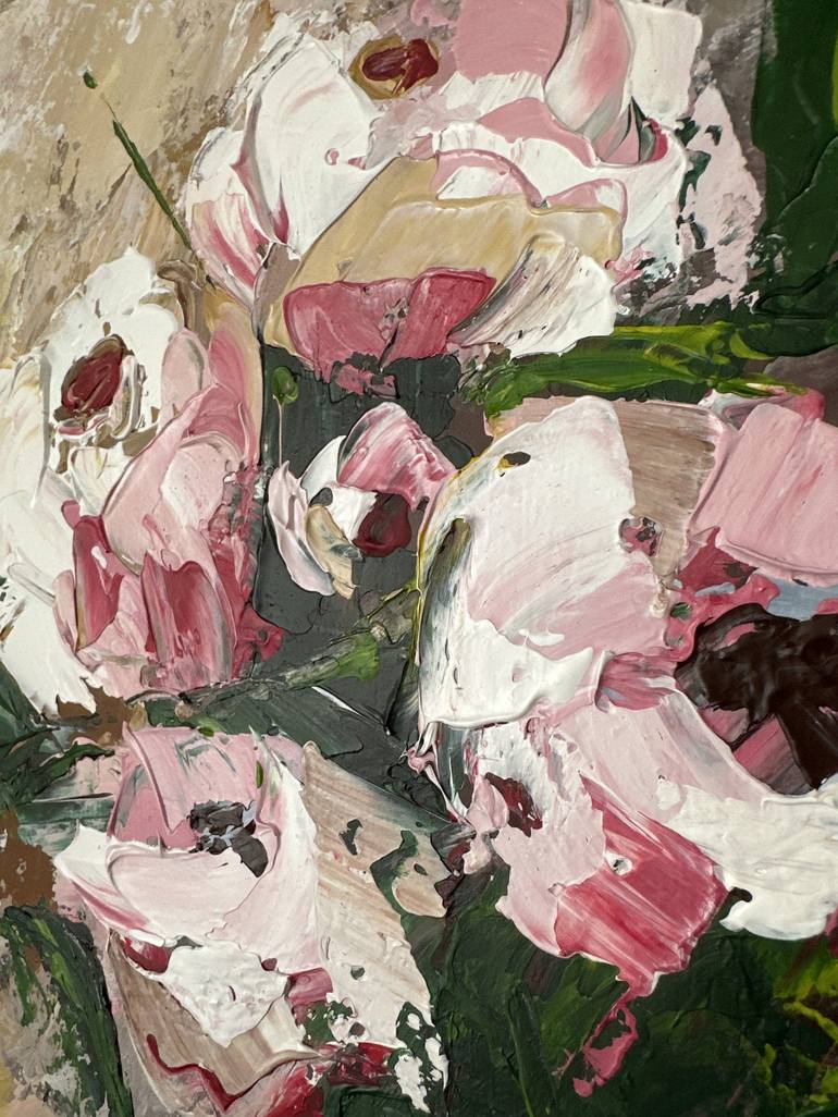 Original Abstract Floral Painting by Tatiana Malinovscaia