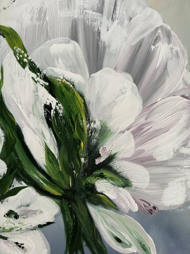 White Abstract Peony thumb