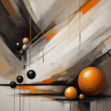 Orange black grey spheres I thumb