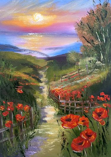 Summer Sigh. Lanscape with red poppies thumb