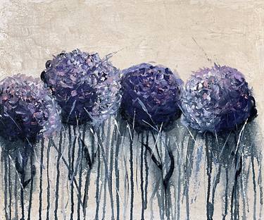 Purple Hydrangeas on Iridescent Background thumb