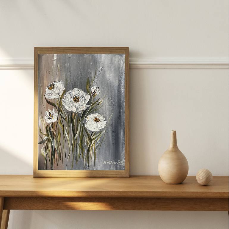 Original Abstract Floral Painting by Tatiana Malinovscaia