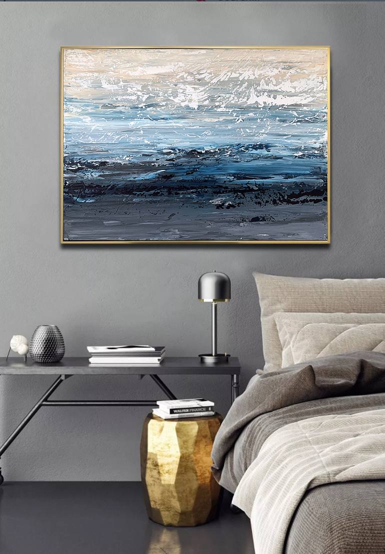 Original Abstract Expressionism Seascape Painting by Tatiana Malinovscaia