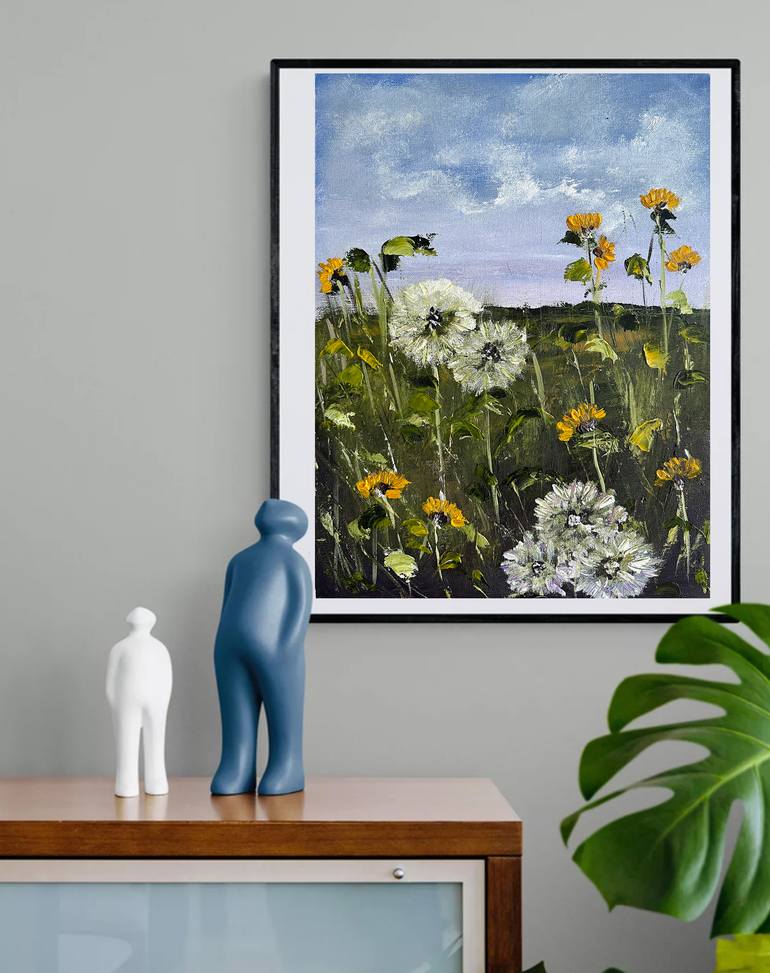 Original Abstract Floral Painting by Tatiana Malinovscaia