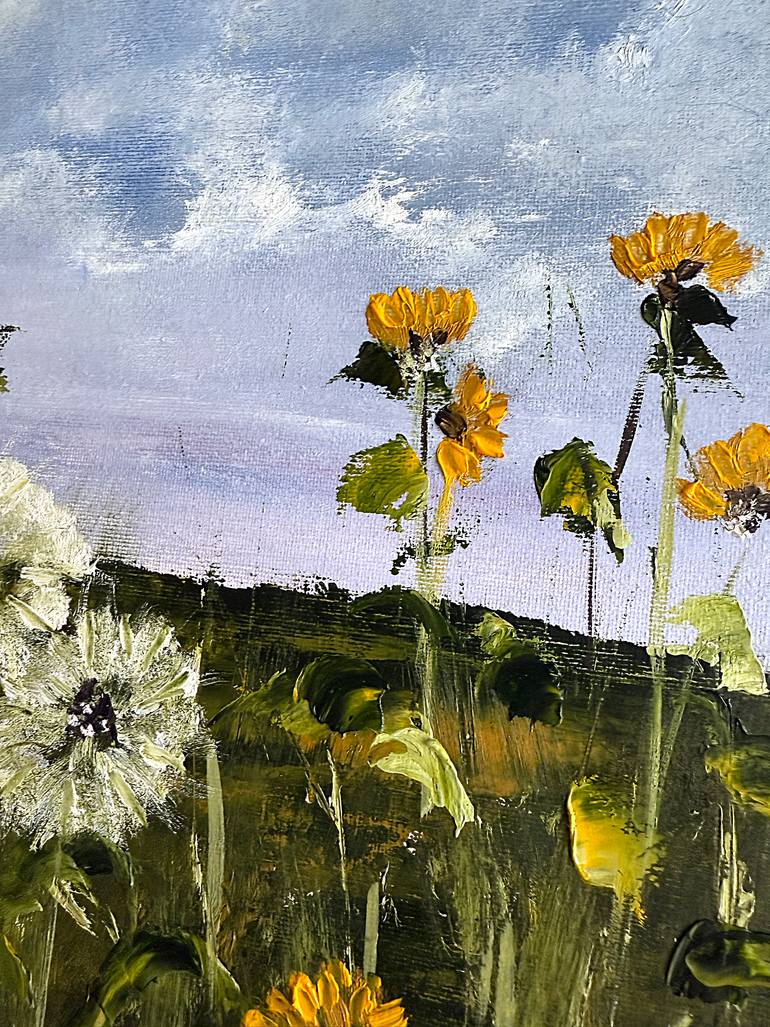 Original Abstract Floral Painting by Tatiana Malinovscaia