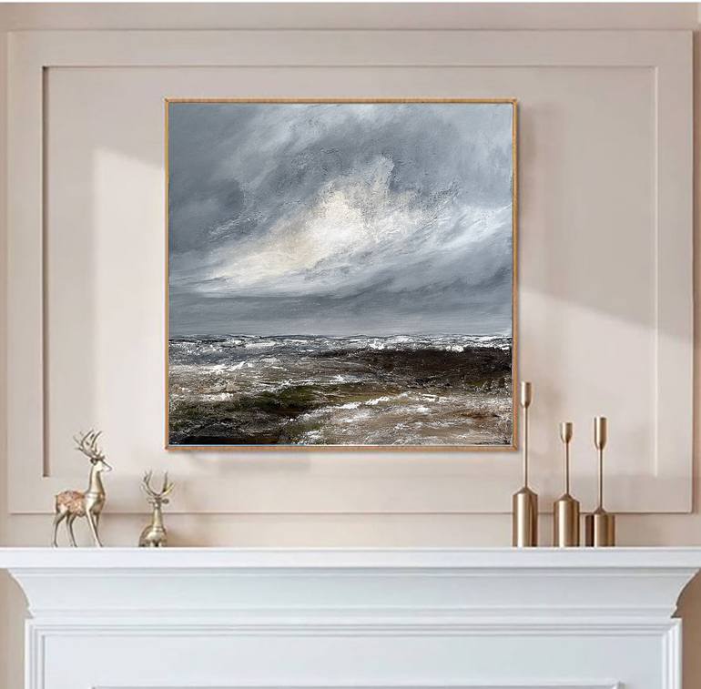 Original Abstract Beach Painting by Tatiana Malinovscaia