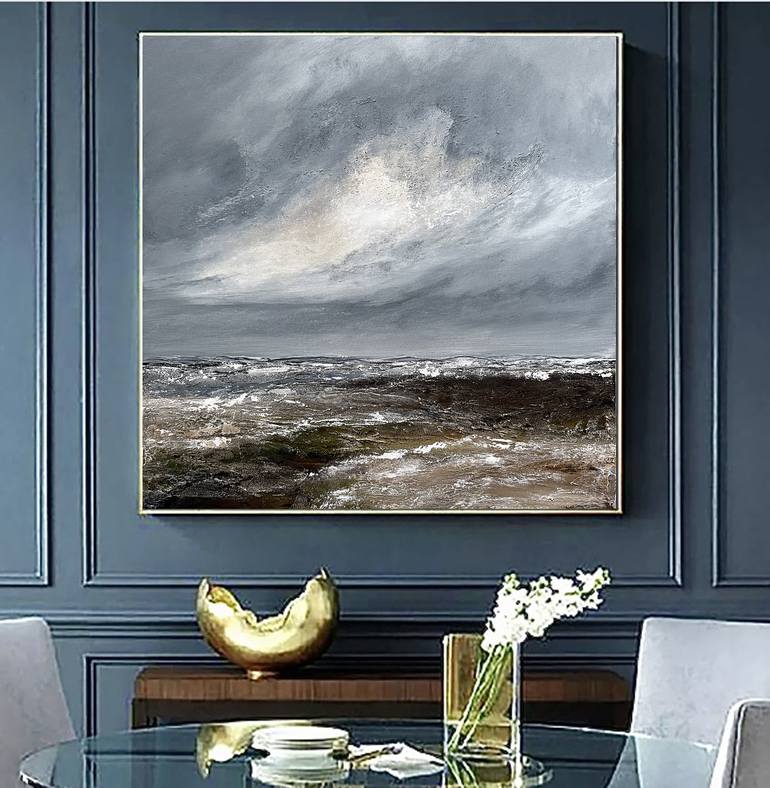 Original Abstract Beach Painting by Tatiana Malinovscaia