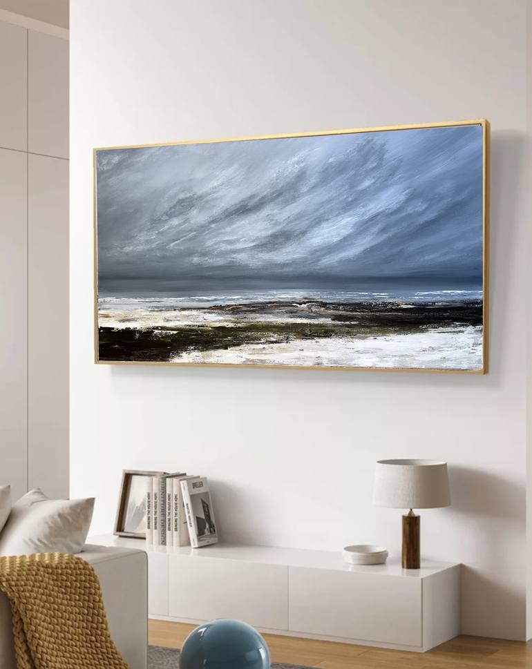 Original Abstract Beach Painting by Tatiana Malinovscaia