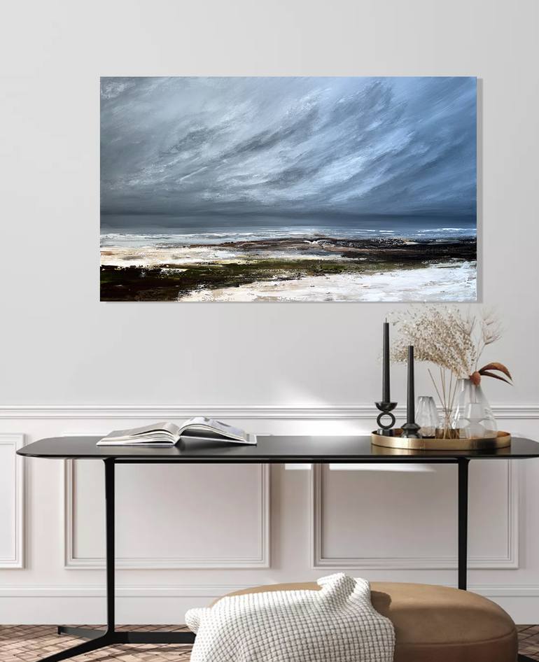 Original Abstract Beach Painting by Tatiana Malinovscaia