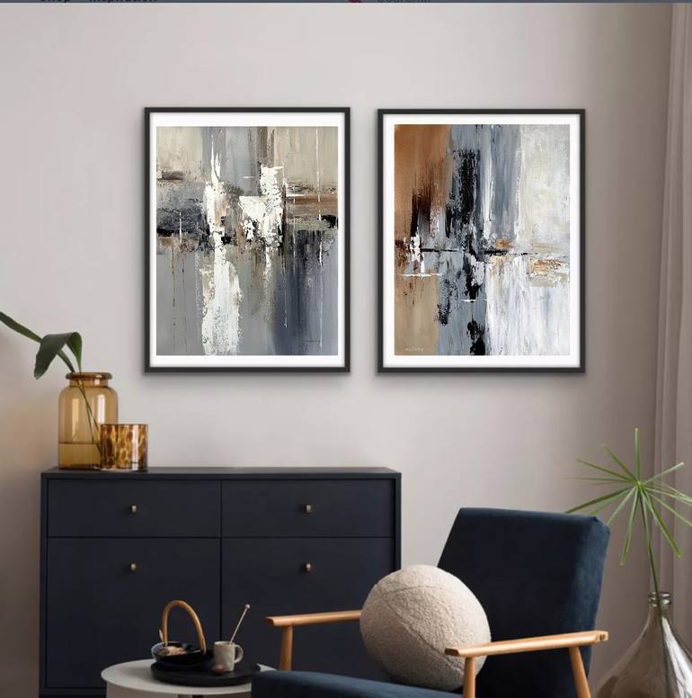 Original Abstract Painting by Tatiana Malinovscaia | Abstract Art on Canvas | Layered Traces set 2