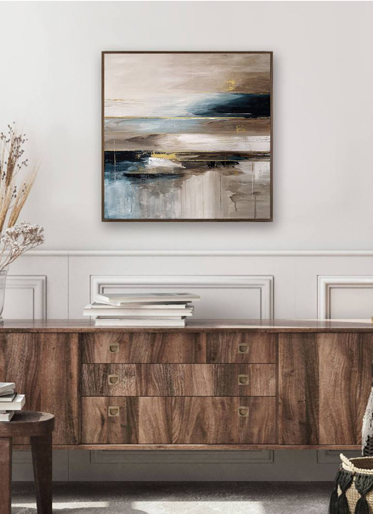 Original Abstract Expressionism Beach Painting by Tatiana Malinovscaia