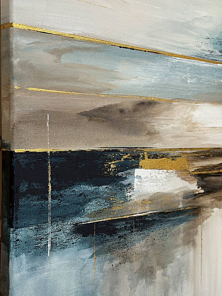 Original Abstract Expressionism Beach Painting by Tatiana Malinovscaia