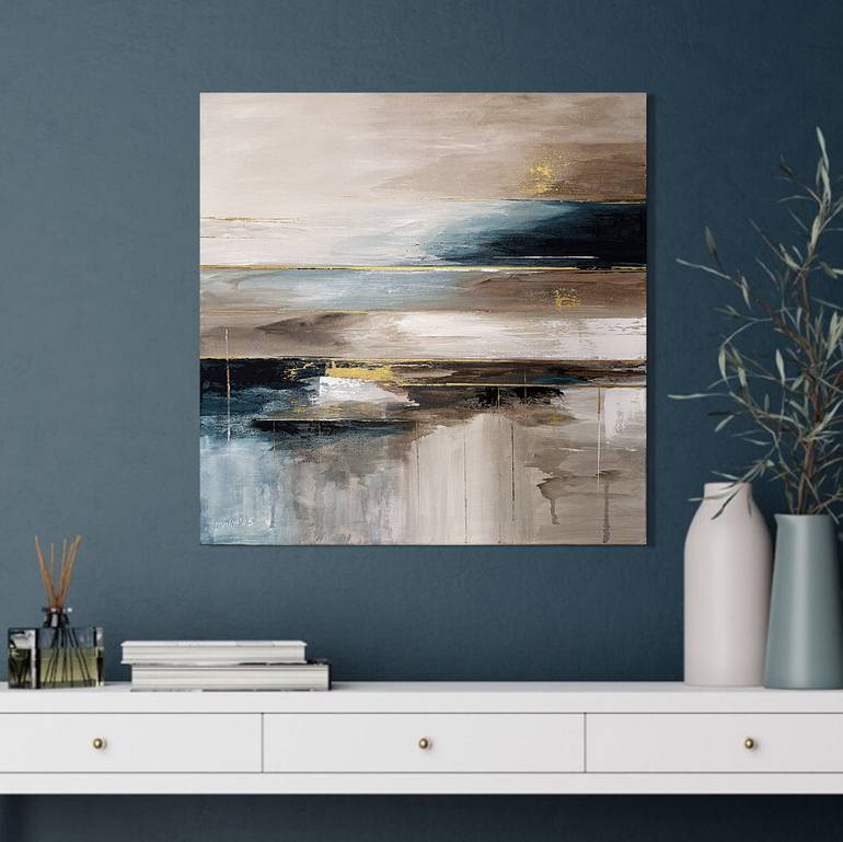 Original Abstract Expressionism Beach Painting by Tatiana Malinovscaia