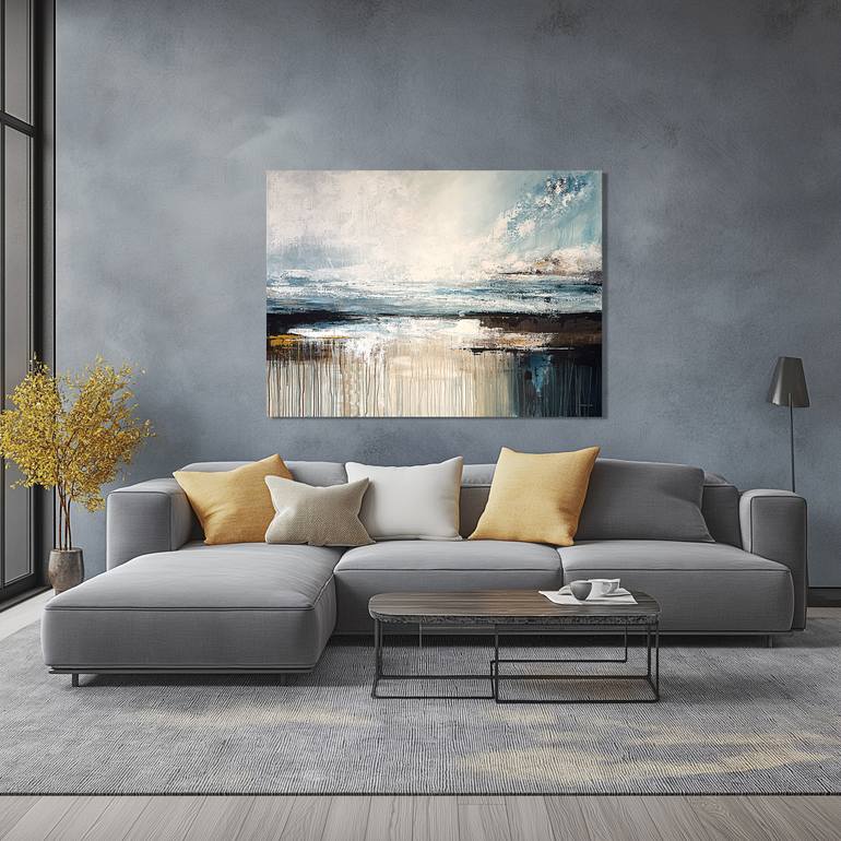 Original Abstract Beach Painting by Tatiana Malinovscaia
