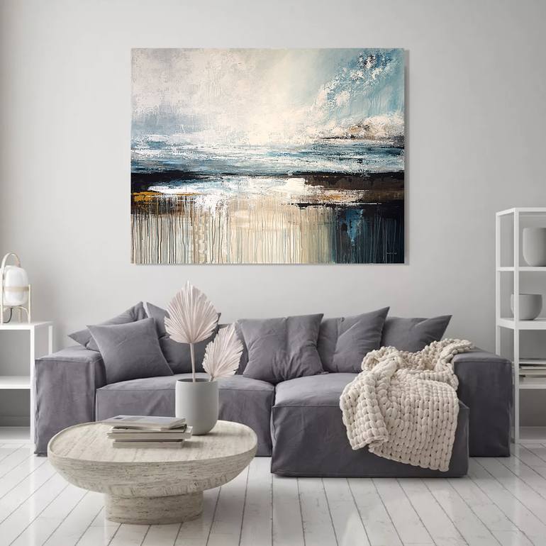 Original Abstract Beach Painting by Tatiana Malinovscaia