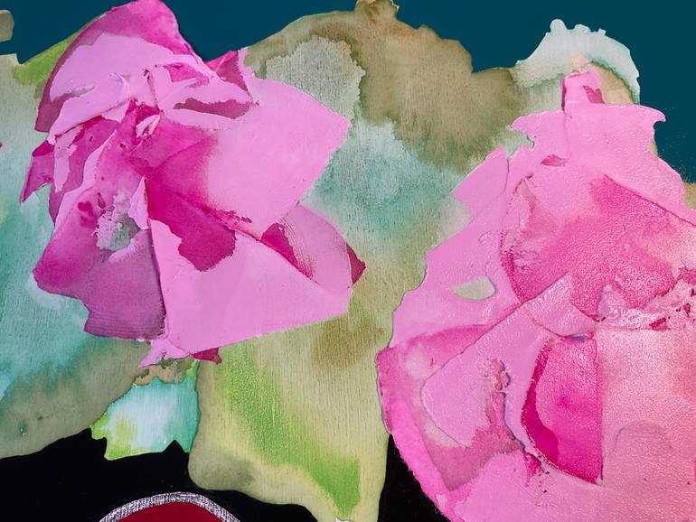 Original Expressionism Floral Collage by Sara Young