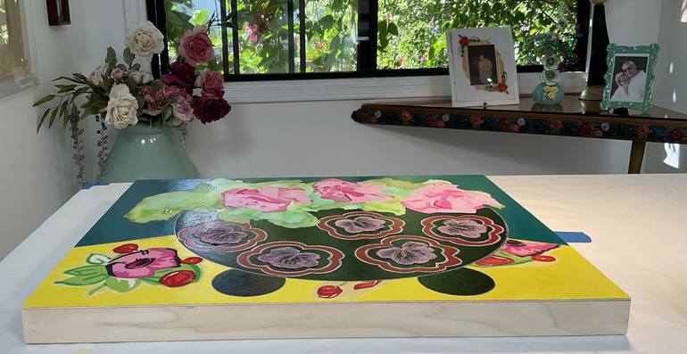 Original Expressionism Floral Collage by Sara Young