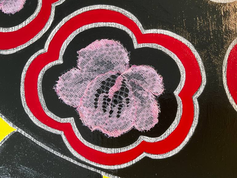 Original Expressionism Floral Collage by Sara Young