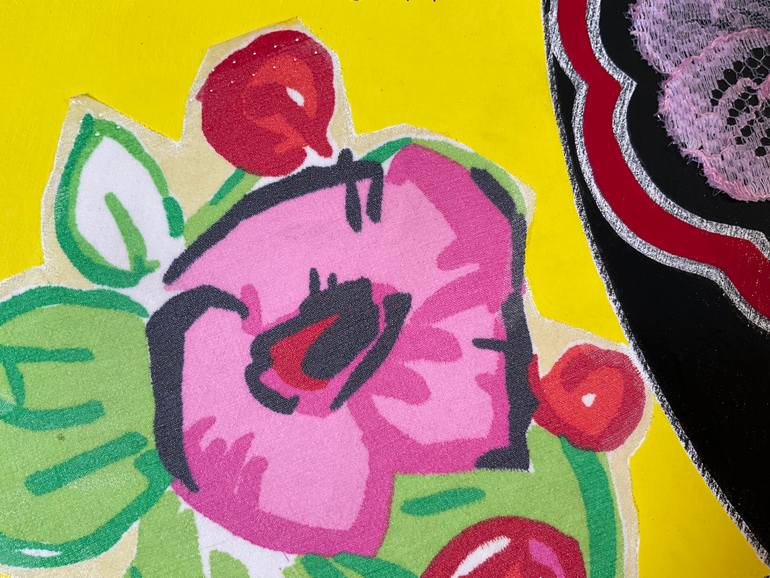 Original Expressionism Floral Collage by Sara Young