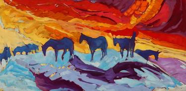Original Horse Paintings by Kaija Savinainen Mountain