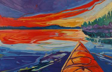 Original Contemporary Boat Paintings by Kaija Savinainen Mountain