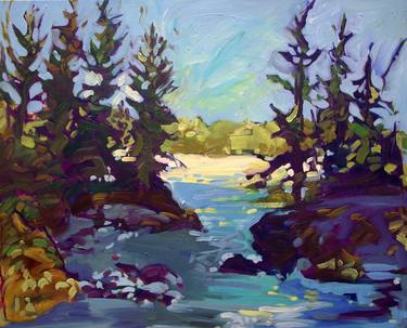 Print of Impressionism Water Paintings by Kaija Savinainen Mountain