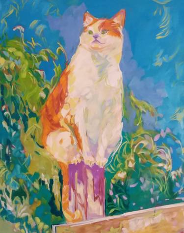 Original Impressionism Cats Paintings by Kaija Savinainen Mountain