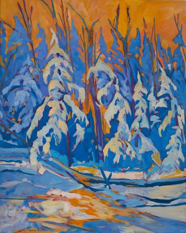 Original Expressionism Landscape Paintings by Kaija Savinainen Mountain