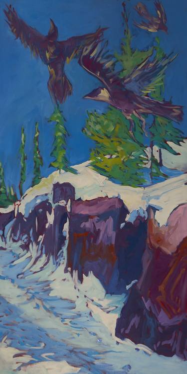Original Fine Art Landscape Paintings by Kaija Savinainen Mountain